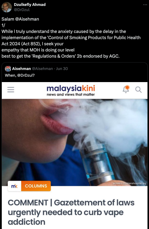 Kaki Vape Bersiap Sedia, Peraturan Lebih Ketat Mungkin Dikuatkuasakan Ogos Ini